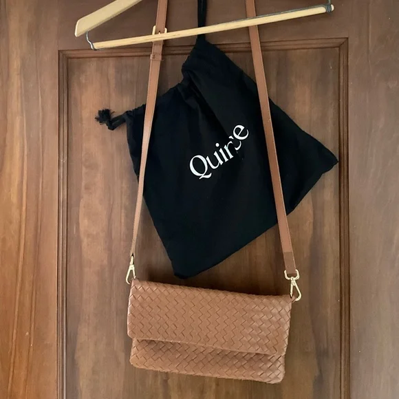 Quince Italian Leather Convertible Folder Clutch / Cognac - Picture 2 of 6